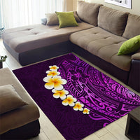 Purple Tropical Plumeria With Galaxy Polynesian Art Area Rug LT14 - Polynesian Pride