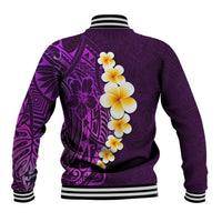 Purple Tropical Plumeria With Galaxy Polynesian Art Baseball Jacket LT14 - Polynesian Pride
