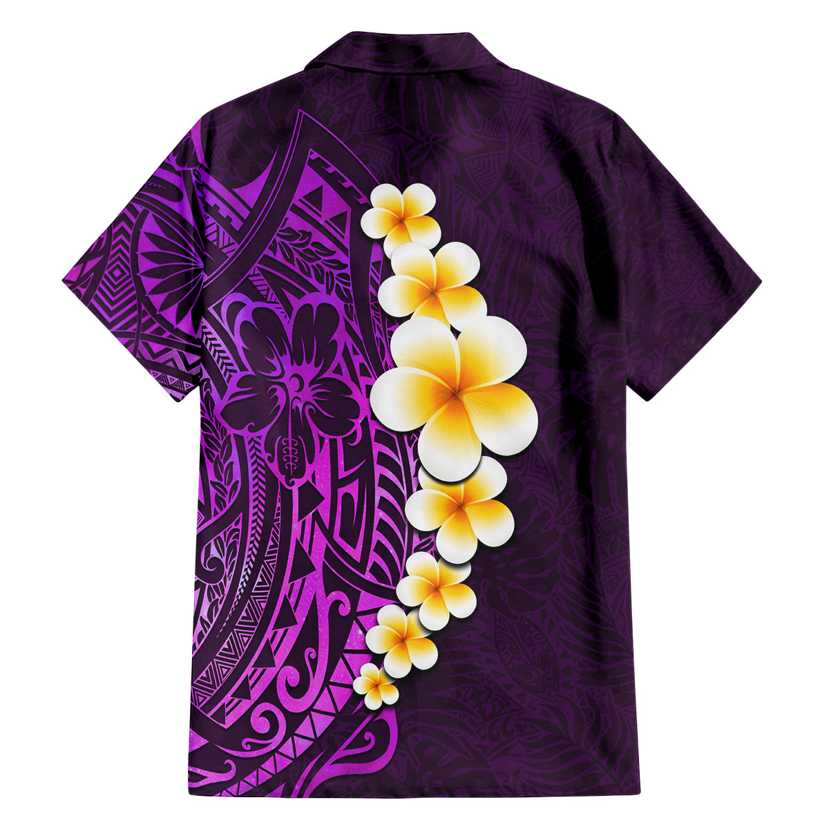Purple Tropical Plumeria With Galaxy Polynesian Art Family Matching Tank Maxi Dress and Hawaiian Shirt LT14 - Polynesian Pride