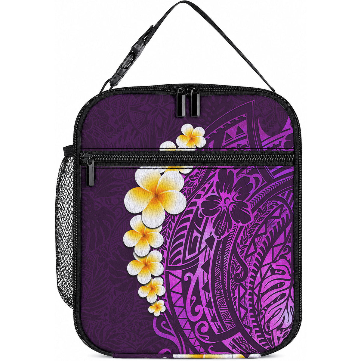 Purple Tropical Plumeria With Galaxy Polynesian Art Lunch Bag