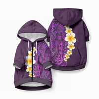 Purple Tropical Plumeria With Galaxy Polynesian Art Pet Hoodie