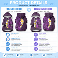 Purple Tropical Plumeria With Galaxy Polynesian Art Pet Hoodie