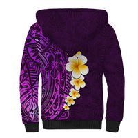 Purple Tropical Plumeria With Galaxy Polynesian Art Sherpa Hoodie LT14 - Polynesian Pride