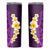 Purple Tropical Plumeria With Galaxy Polynesian Art Skinny Tumbler