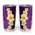 Purple Tropical Plumeria With Galaxy Polynesian Art Tumbler Cup