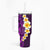 Purple Tropical Plumeria With Galaxy Polynesian Art Tumbler With Handle