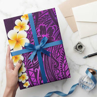 Purple Polynesia Wrapping Paper Plumeria Tropical Leaves With Galaxy Polynesian Art LT14 - Polynesian Pride