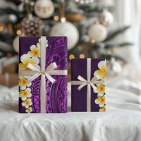 Purple Polynesia Wrapping Paper Plumeria Tropical Leaves With Galaxy Polynesian Art LT14 - Polynesian Pride