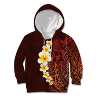 Red Tropical Plumeria With Galaxy Polynesian Art Kid Hoodie LT14 Hoodie Red - Polynesian Pride