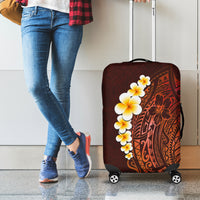 Red Tropical Plumeria With Galaxy Polynesian Art Luggage Cover LT14 - Polynesian Pride