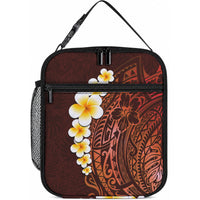 Red Tropical Plumeria With Galaxy Polynesian Art Lunch Bag