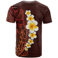 Red Tropical Plumeria With Galaxy Polynesian Art T Shirt LT14 - Polynesian Pride