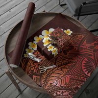 Red Polynesia Wrapping Paper Plumeria Tropical Leaves With Galaxy Polynesian Art LT14 - Polynesian Pride