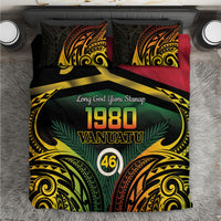 Vanuatu 1980 Bedding Set Hapi 46 Yia Indipendens Anivesari LT14 Black - Polynesian Pride
