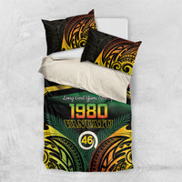 Vanuatu 1980 Bedding Set Hapi 46 Yia Indipendens Anivesari LT14 US Twin 172cm x 218cm Black - Polynesian Pride