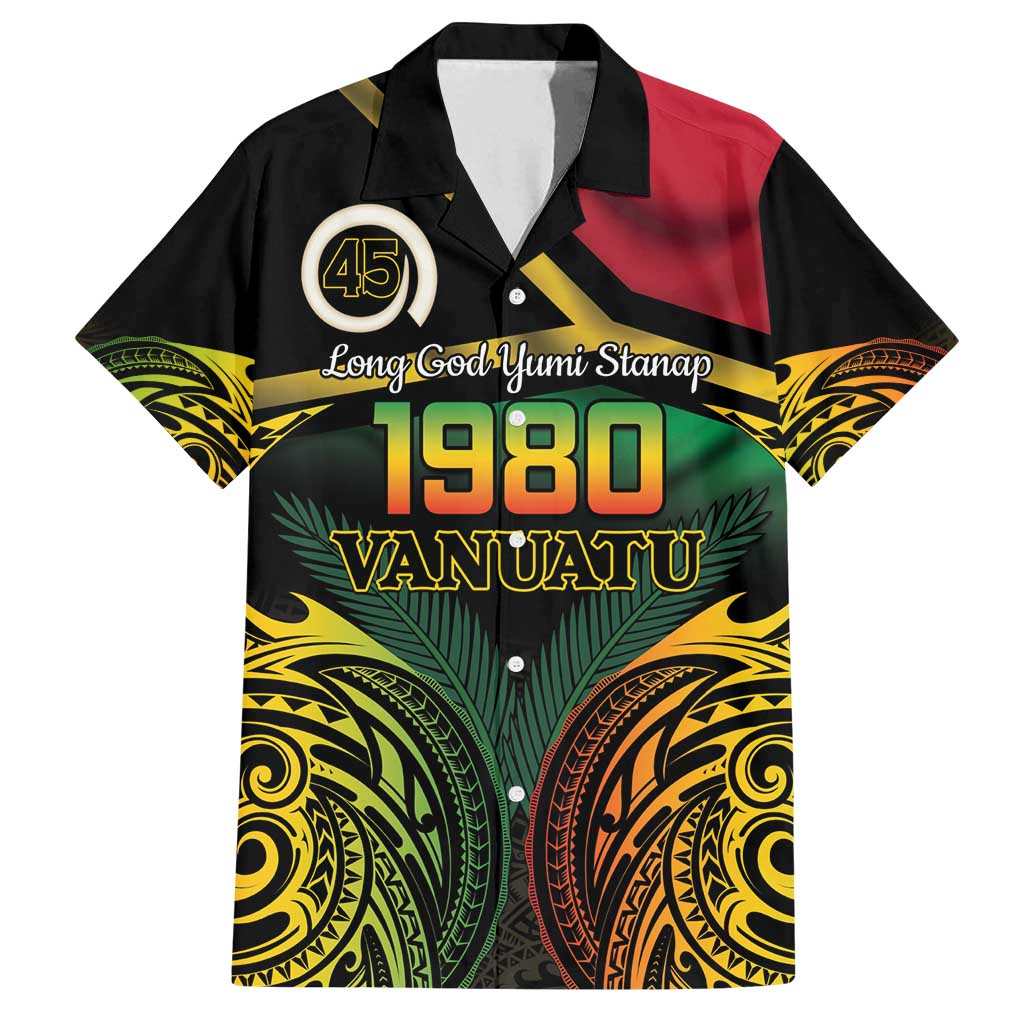 Vanuatu 1980 Family Matching Long Sleeve Bodycon Dress and Hawaiian Shirt Hapi 45 Yia Indipendens Anivesari