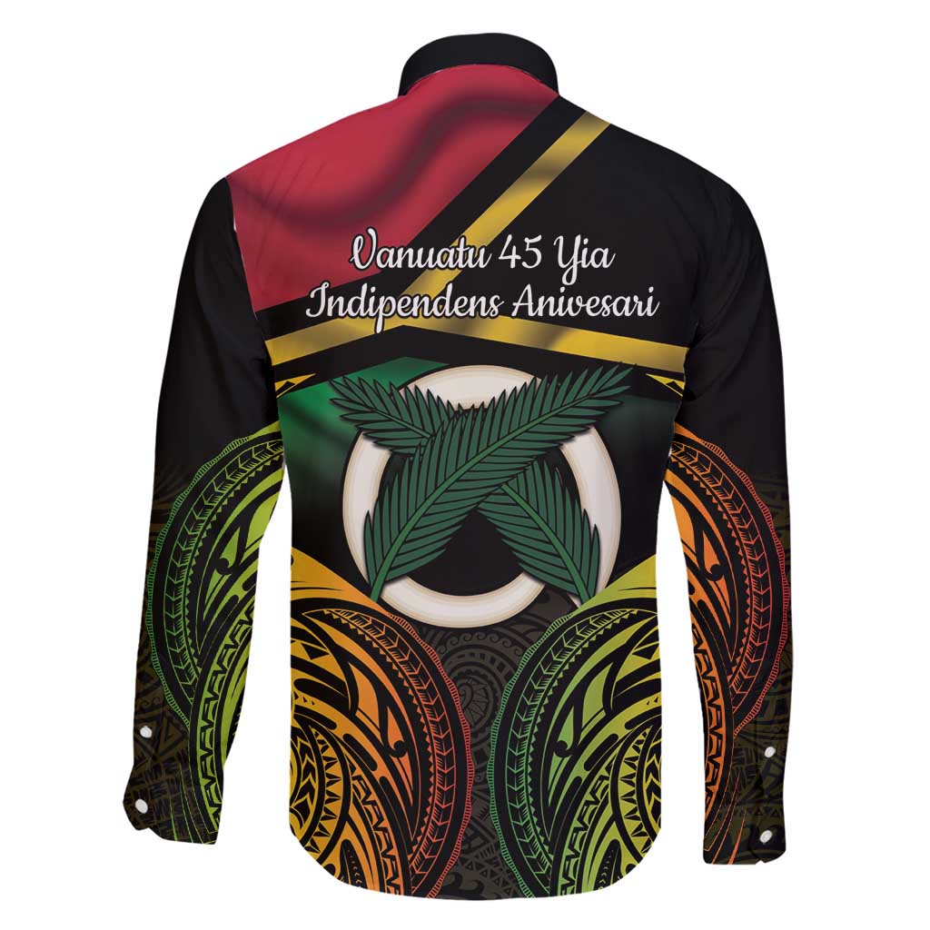 Vanuatu 1980 Family Matching Long Sleeve Bodycon Dress and Hawaiian Shirt Hapi 45 Yia Indipendens Anivesari