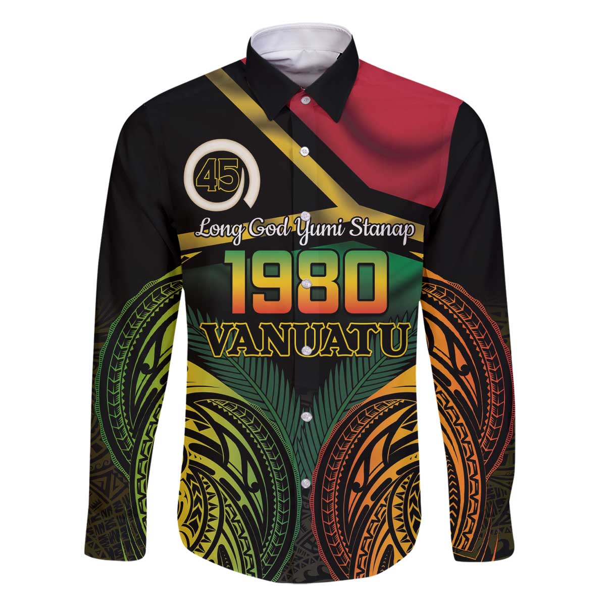 Vanuatu 1980 Family Matching Off The Shoulder Long Sleeve Dress and Hawaiian Shirt Hapi 45 Yia Indipendens Anivesari