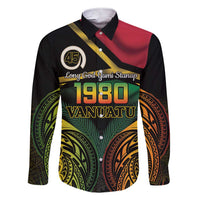 Vanuatu 1980 Family Matching Short Sleeve Bodycon Dress and Hawaiian Shirt Hapi 45 Yia Indipendens Anivesari