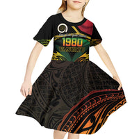 Vanuatu 1980 Kid Short Sleeve Dress Hapi 45 Yia Indipendens Anivesari