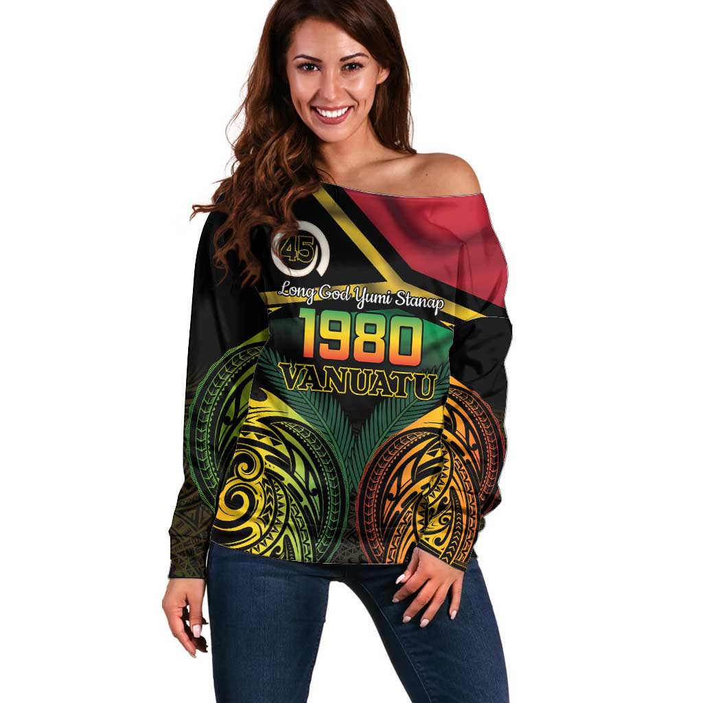 Vanuatu 1980 Off Shoulder Sweater Hapi 45 Yia Indipendens Anivesari