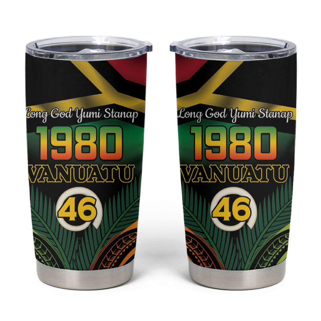 Vanuatu 1980 Tumbler Cup Hapi 46 Yia Indipendens Anivesari LT14 Black - Polynesian Pride