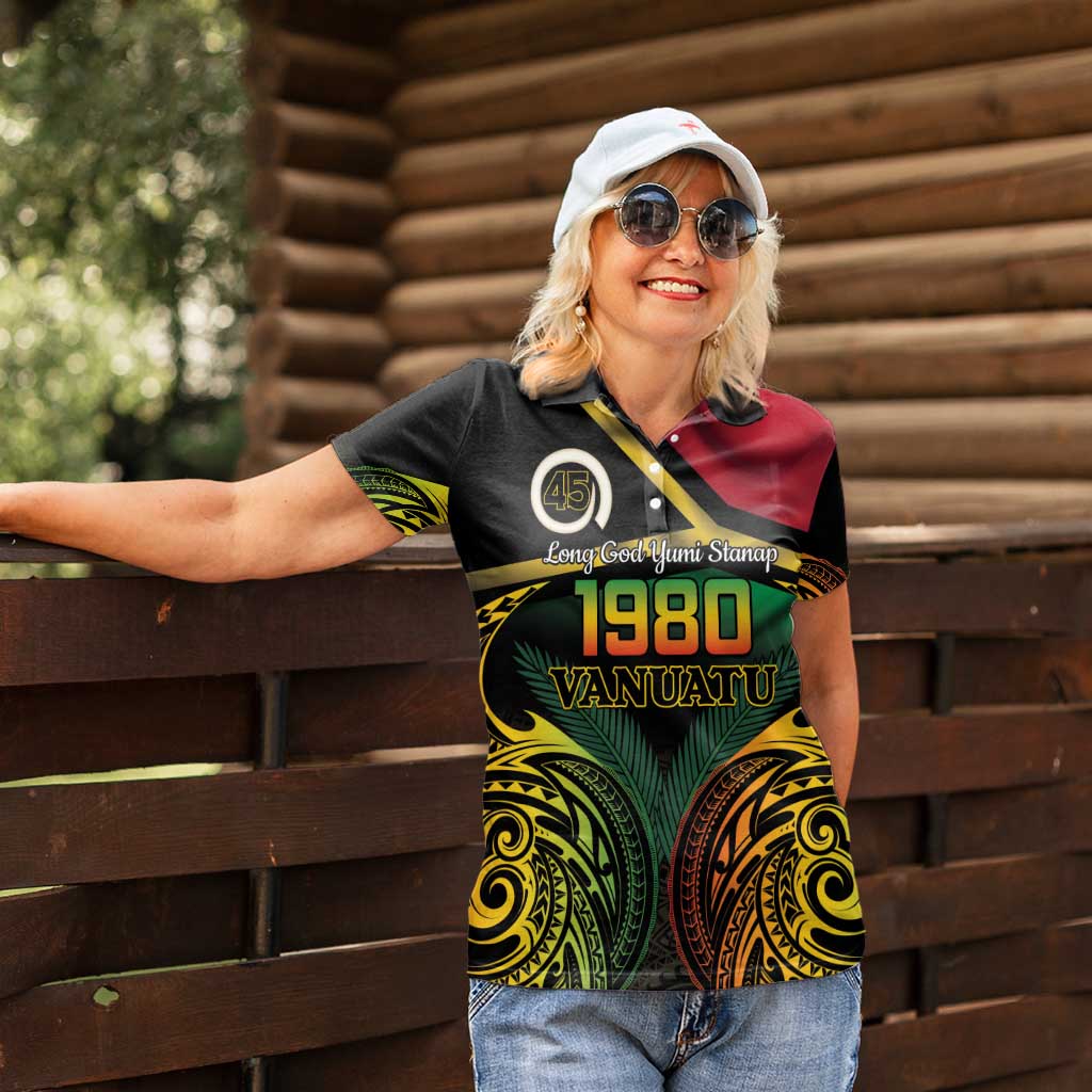 Vanuatu 1980 Women Polo Shirt Hapi 45 Yia Indipendens Anivesari
