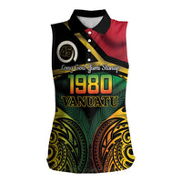 Vanuatu 1980 Women Sleeveless Polo Shirt Hapi 45 Yia Indipendens Anivesari