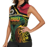 Vanuatu 1980 Women Sleeveless Polo Shirt Hapi 45 Yia Indipendens Anivesari