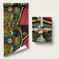 Vanuatu 1980 Wrapping Paper Hapi 46 Yia Indipendens Anivesari LT14 58" × 23" Black - Polynesian Pride