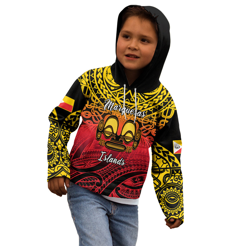 Personalised Marquesas Islands Kid Hoodie Tiki Polynesian Marquesan Pattern LT14 - Polynesian Pride