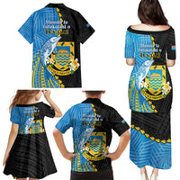 Tuvalu Independence Day Family Matching Puletasi and Hawaiian Shirt Manuia te tutokotasi o Tuvaluan Dolphin Tattoo LT14 - Polynesian Pride