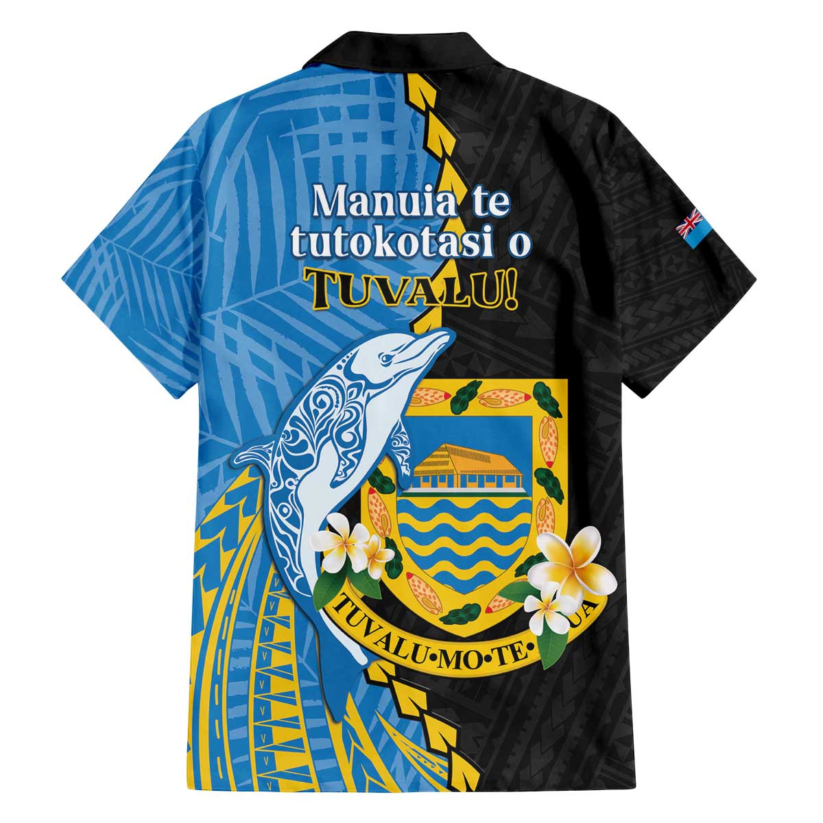 Tuvalu Independence Day Family Matching Puletasi and Hawaiian Shirt Manuia te tutokotasi o Tuvaluan Dolphin Tattoo LT14 - Polynesian Pride