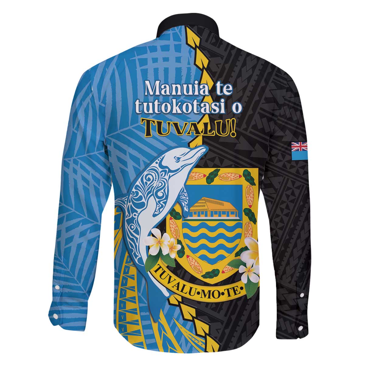 Tuvalu Independence Day Family Matching Puletasi and Hawaiian Shirt Manuia te tutokotasi o Tuvaluan Dolphin Tattoo LT14 - Polynesian Pride