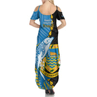 Tuvalu Independence Day Family Matching Summer Maxi Dress and Hawaiian Shirt Manuia te tutokotasi o Tuvaluan Dolphin Tattoo LT14 - Polynesian Pride