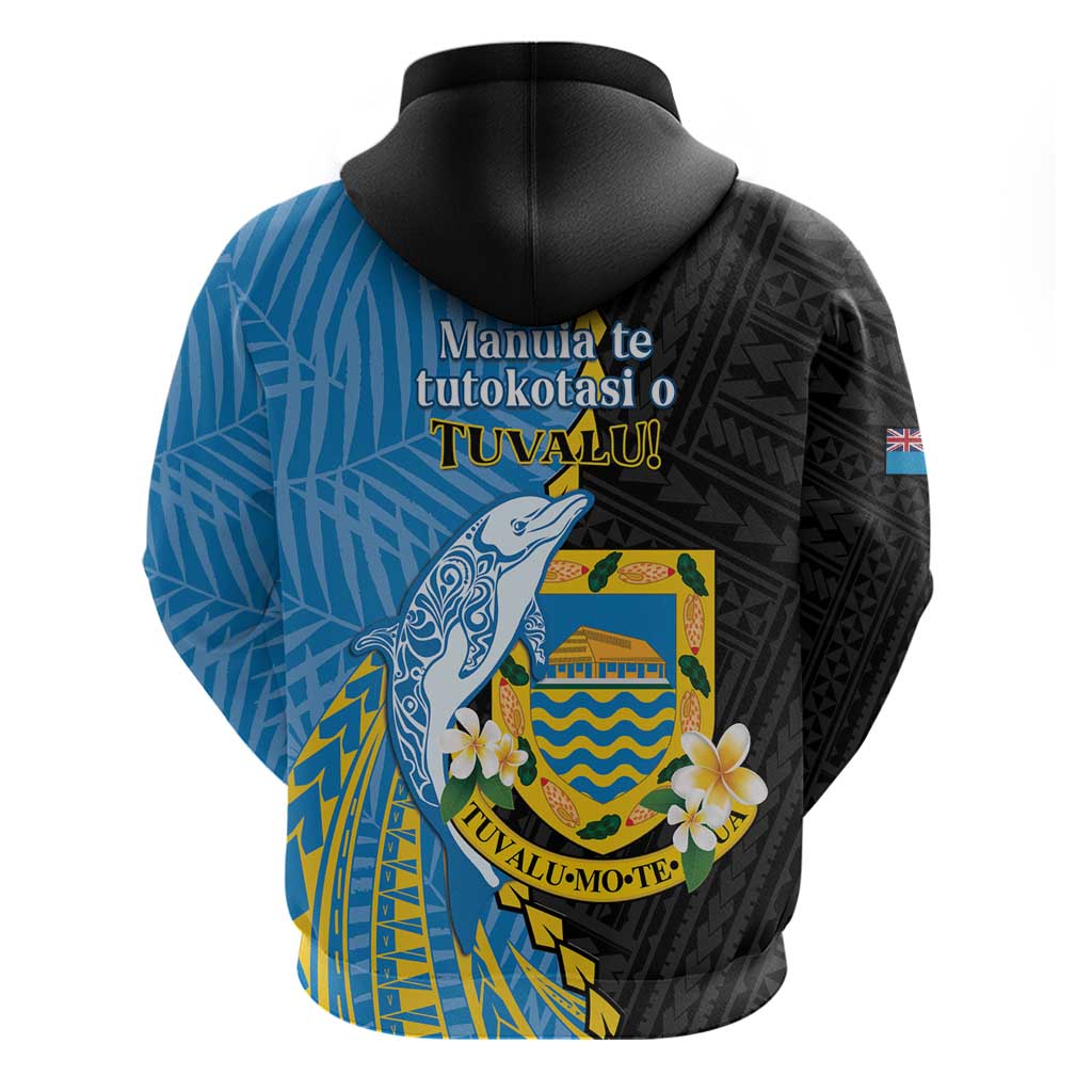 Tuvalu Independence Day Hoodie Manuia te tutokotasi o Tuvaluan Dolphin Tattoo LT14 - Polynesian Pride