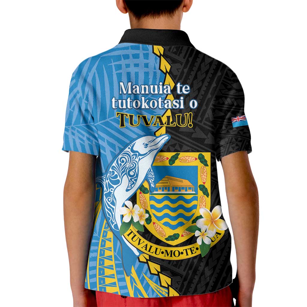 Tuvalu Independence Day Kid Polo Shirt Manuia te tutokotasi o Tuvaluan Dolphin Tattoo LT14 - Polynesian Pride