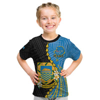 Tuvalu Independence Day Kid T Shirt Manuia te tutokotasi o Tuvaluan Dolphin Tattoo LT14 Blue - Polynesian Pride