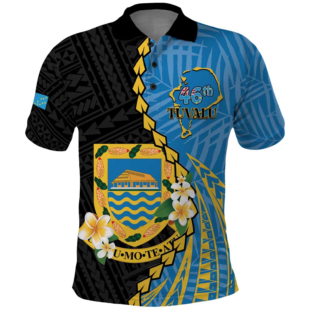 Tuvalu Independence Day Polo Shirt Manuia te tutokotasi o Tuvaluan Dolphin Tattoo LT14 Blue - Polynesian Pride