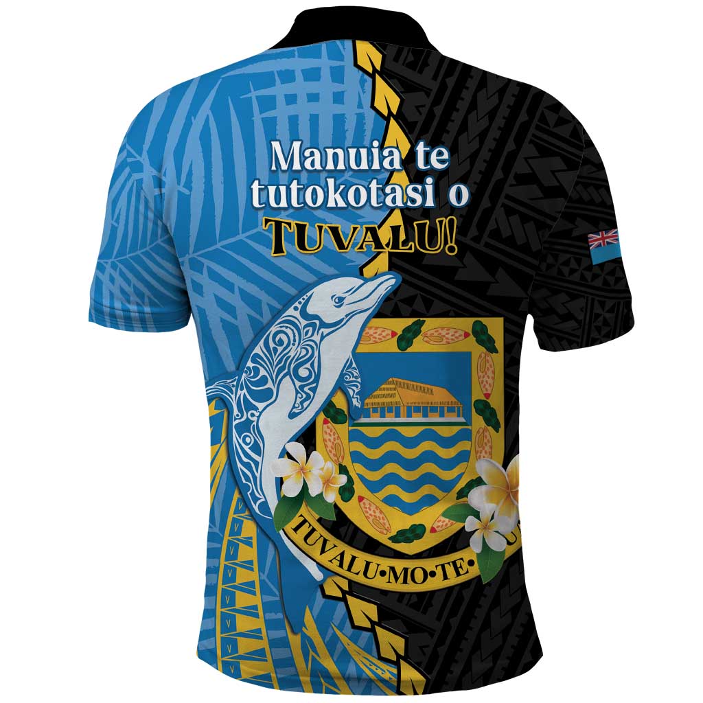 Tuvalu Independence Day Polo Shirt Manuia te tutokotasi o Tuvaluan Dolphin Tattoo LT14 - Polynesian Pride
