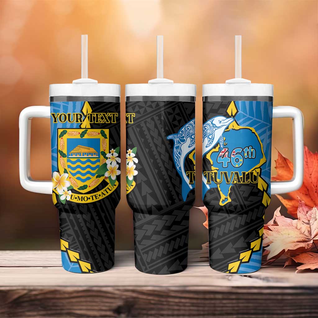 Tuvalu Independence Day Tumbler With Handle Manuia te tutokotasi o Tuvaluan Dolphin Tattoo LT14 - Polynesian Pride