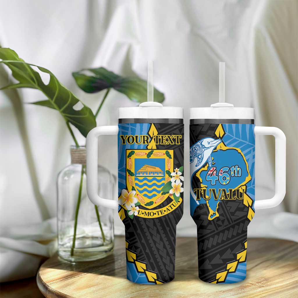 Tuvalu Independence Day Tumbler With Handle Manuia te tutokotasi o Tuvaluan Dolphin Tattoo LT14 - Polynesian Pride