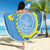 Personalised Palau Independence Day Beach Blanket Belau Coat Of Arms Polynesian Curve Style