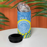Personalised Palau Independence Day 4 in 1 Can Cooler Tumbler Belau Coat Of Arms Polynesian Curve Style LT14 - Polynesian Pride