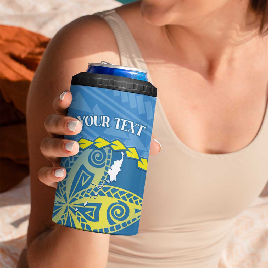 Personalised Palau Independence Day 4 in 1 Can Cooler Tumbler Belau Coat Of Arms Polynesian Curve Style LT14 - Polynesian Pride