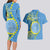 Personalised Palau Independence Day Couples Matching Long Sleeve Bodycon Dress and Hawaiian Shirt Belau Coat Of Arms Polynesian Curve Style