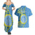 Personalised Palau Independence Day Couples Matching Summer Maxi Dress and Hawaiian Shirt Belau Coat Of Arms Polynesian Curve Style