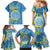 Personalised Palau Independence Day Family Matching Mermaid Dress and Hawaiian Shirt Belau Coat Of Arms Polynesian Curve Style