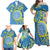 Personalised Palau Independence Day Family Matching Off Shoulder Maxi Dress and Hawaiian Shirt Belau Coat Of Arms Polynesian Curve Style