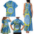 Personalised Palau Independence Day Family Matching Tank Maxi Dress and Hawaiian Shirt Belau Coat Of Arms Polynesian Curve Style